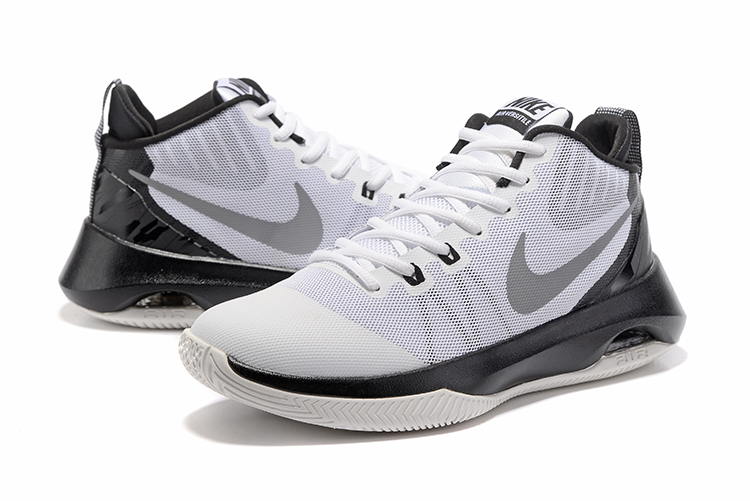 Men Nike Air Versitele White Black Grey Basketball Shoes - Click Image to Close